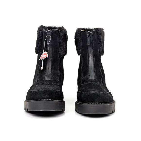 Blondo Wmn Hayven Black Suede Waterproof Black Suede Front Zip Ankle Boots sz 9 - Picture 2 of 7